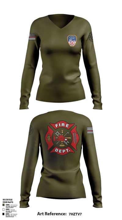 Fire Department Of New York 10185484 Women's Long Sleeve V-neck Shirt - 1