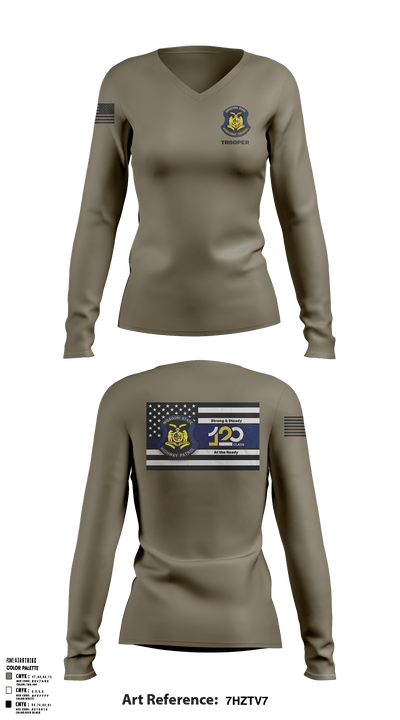 MSHP Class 120 57992195 Women's Long Sleeve V-neck Shirt - 4