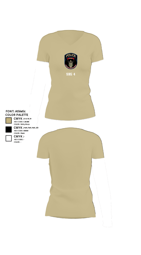Women's Short Sleeve Vneck Shirt, SRG 4, Police, Teamtime, Team time, sublimation, custom sports apparel, team uniforms, spirit wear, spiritwear, sports uniforms, custom shirts, team store, custom team store, fundraiser sports, apparel fundraiser