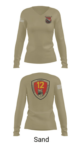 Women's Long Sleeve Vneck Shirt, CLB 12, Marines, Teamtime, Team time, sublimation, custom sports apparel, team uniforms, spirit wear, spiritwear, sports uniforms, custom shirts, team store, custom team store, fundraiser sports, apparel fundraiser