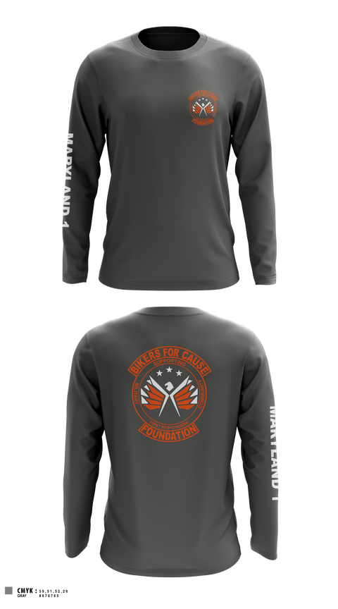 Long Sleeve Performance Shirt, Bikers For Cause Foundation, , Teamtime, Team time, sublimation, custom sports apparel, team uniforms, spirit wear, spiritwear, sports uniforms, custom shirts, team store, custom team store, fundraiser sports, apparel fundraiser