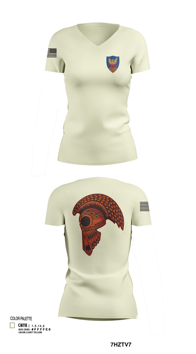 HHC, 311th (T)SC 14853900 Women's Short Sleeve V-neck Shirt - 103