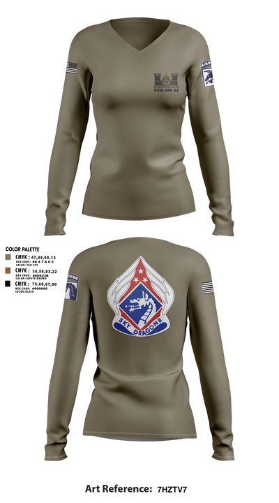 XVIII ABN G2 65000076 Women's Long Sleeve V-neck Shirt - 4