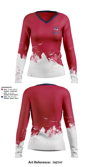 Women's Long Sleeve Vneck Shirt, Heritage Patriots Cross Country, Cross Country, Teamtime, Team time, sublimation, custom sports apparel, team uniforms, spirit wear, spiritwear, sports uniforms, custom shirts, team store, custom team store, fundraiser sports, apparel fundraiser