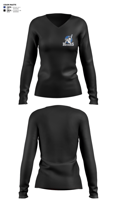 undefined Women's Long Sleeve V-neck Shirt - 4