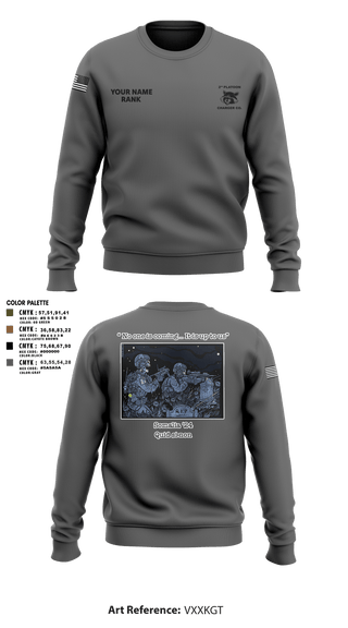 Crew Neck Sweatshirt, Charger Co. / 2-112th Infantry Battalion, National Guard, Teamtime, Team time, sublimation, custom sports apparel, team uniforms, spirit wear, spiritwear, sports uniforms, custom shirts, team store, custom team store, fundraiser sports, apparel fundraiser
