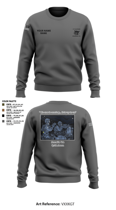 Charger Co. / 2-112th Infantry Battalion 37738588 Crew Neck Sweatshirt - 121