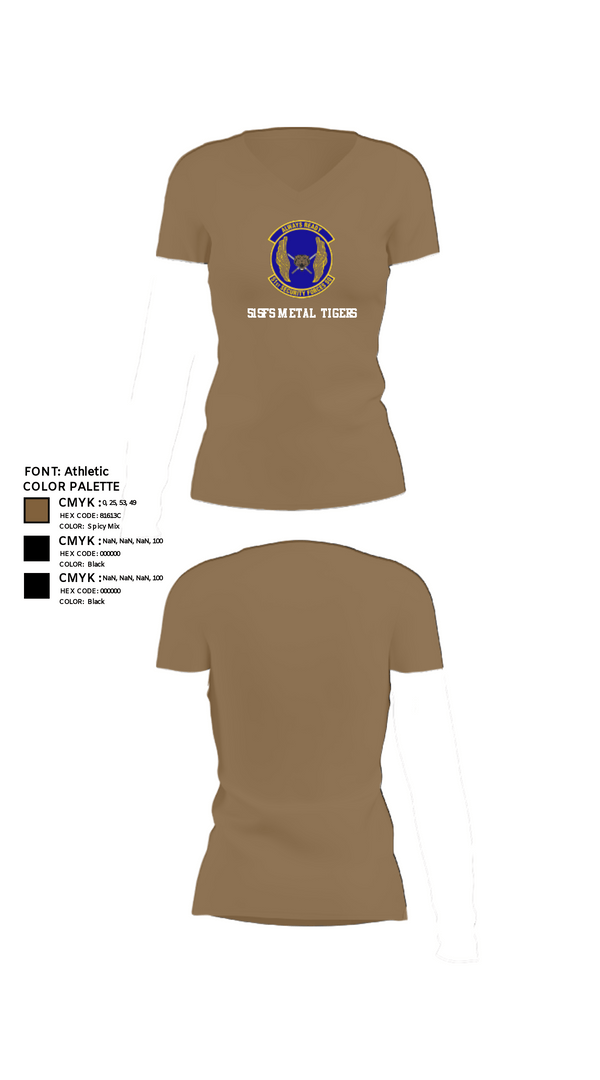 Women's Short Sleeve Vneck Shirt, 51SFS Metal Tigers, Air Force, Teamtime, Team time, sublimation, custom sports apparel, team uniforms, spirit wear, spiritwear, sports uniforms, custom shirts, team store, custom team store, fundraiser sports, apparel fundraiser