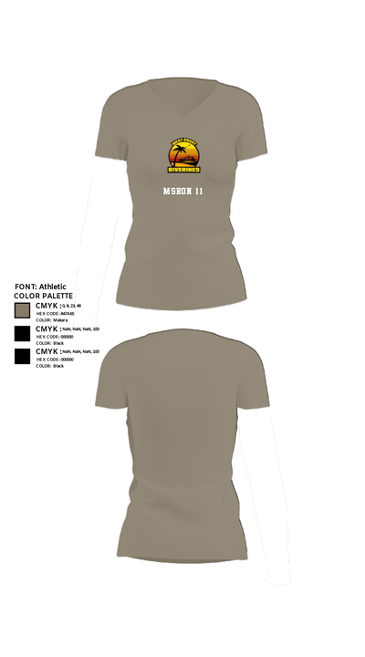 MSRON 11 26048163 Women's Short Sleeve V-neck Shirt - 61