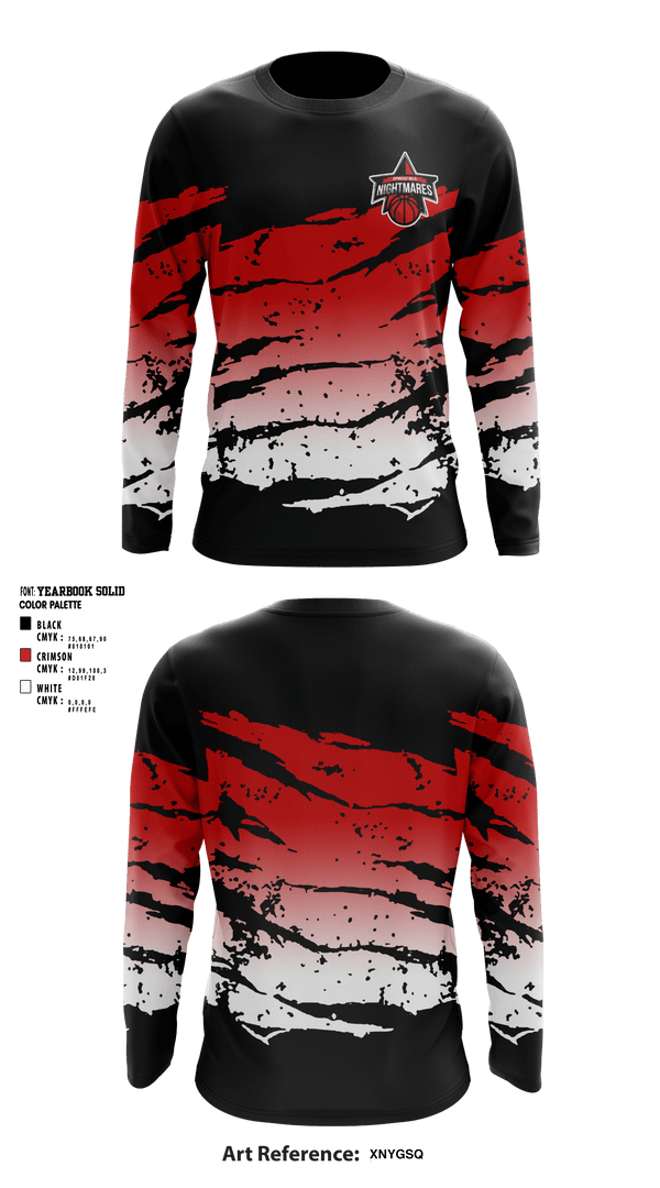 Long Sleeve Performance Shirt, Springfield nightmares, Men's Basketball, Teamtime, Team time, sublimation, custom sports apparel, team uniforms, spirit wear, spiritwear, sports uniforms, custom shirts, team store, custom team store, fundraiser sports, apparel fundraiser
