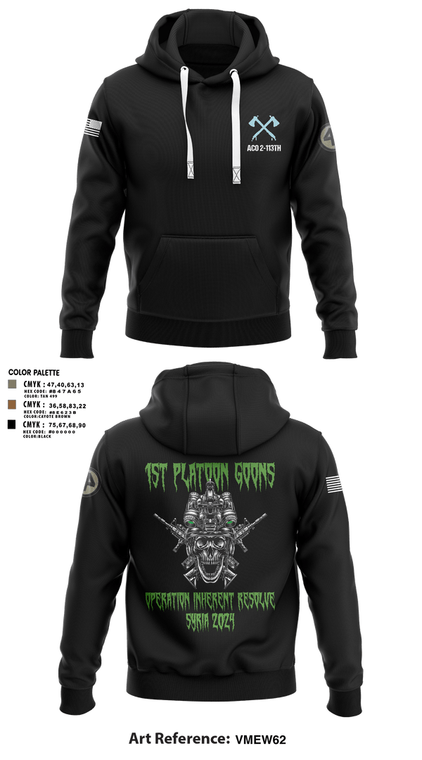 Hoodie, A-CO 2-113th Infantry, Army, Teamtime, Team time, sublimation, custom sports apparel, team uniforms, spirit wear, spiritwear, sports uniforms, custom shirts, team store, custom team store, fundraiser sports, apparel fundraiser