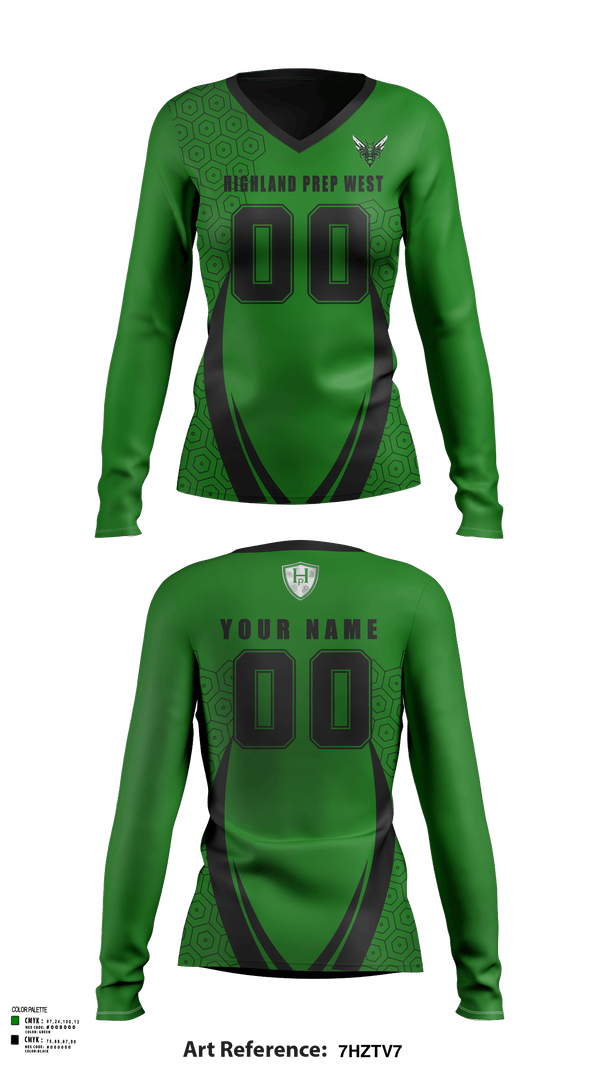 Women's Long Sleeve Vneck Shirt, Highland Prep West Volleyball, Women's Volleyball, Teamtime, Team time, sublimation, custom sports apparel, team uniforms, spirit wear, spiritwear, sports uniforms, custom shirts, team store, custom team store, fundraiser sports, apparel fundraiser