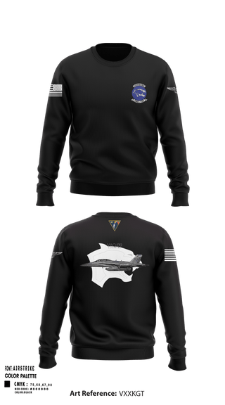 Crew Neck Sweatshirt, VAQ-139 Cougars, Navy, Teamtime, Team time, sublimation, custom sports apparel, team uniforms, spirit wear, spiritwear, sports uniforms, custom shirts, team store, custom team store, fundraiser sports, apparel fundraiser