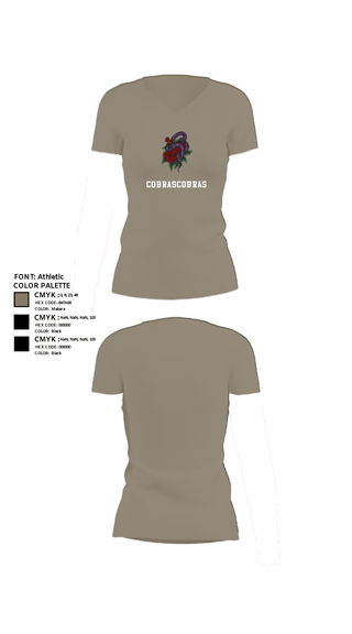 Women's Short Sleeve Vneck Shirt, CobrasCobras, Swimming, Teamtime, Team time, sublimation, custom sports apparel, team uniforms, spirit wear, spiritwear, sports uniforms, custom shirts, team store, custom team store, fundraiser sports, apparel fundraiser
