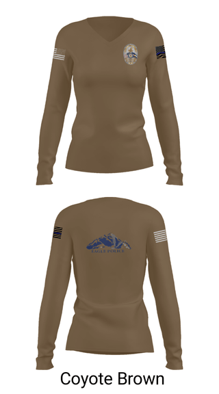 Women's Long Sleeve Vneck Shirt, Eagle Police Department, Police, Teamtime, Team time, sublimation, custom sports apparel, team uniforms, spirit wear, spiritwear, sports uniforms, custom shirts, team store, custom team store, fundraiser sports, apparel fundraiser