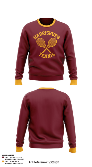 Crew Neck Sweatshirt, Harrisburg High School Tennis, Tennis, Teamtime, Team time, sublimation, custom sports apparel, team uniforms, spirit wear, spiritwear, sports uniforms, custom shirts, team store, custom team store, fundraiser sports, apparel fundraiser