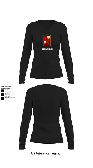 Women's Long Sleeve Vneck Shirt, HHB 45 FAB, , Teamtime, Team time, sublimation, custom sports apparel, team uniforms, spirit wear, spiritwear, sports uniforms, custom shirts, team store, custom team store, fundraiser sports, apparel fundraiser