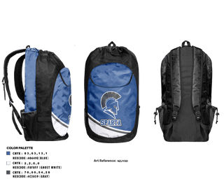 Gear Bag, Sparta, Track & Field, Teamtime, Team time, sublimation, custom sports apparel, team uniforms, spirit wear, spiritwear, sports uniforms, custom shirts, team store, custom team store, fundraiser sports, apparel fundraiser