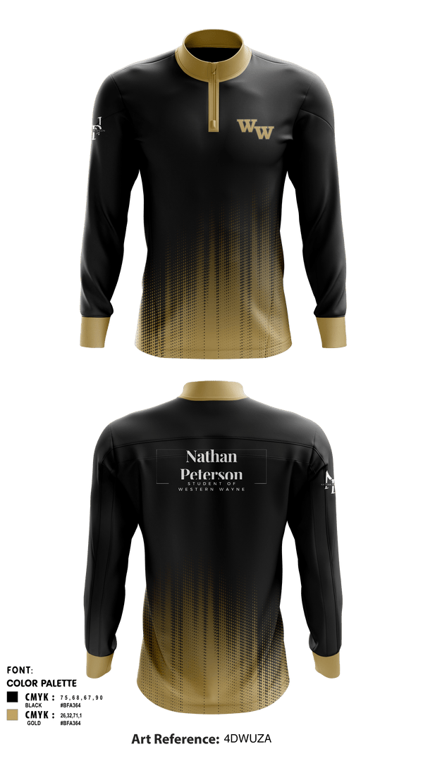 Quarter Zip Jacket, Student of Western Wayne, , Teamtime, Team time, sublimation, custom sports apparel, team uniforms, spirit wear, spiritwear, sports uniforms, custom shirts, team store, custom team store, fundraiser sports, apparel fundraiser