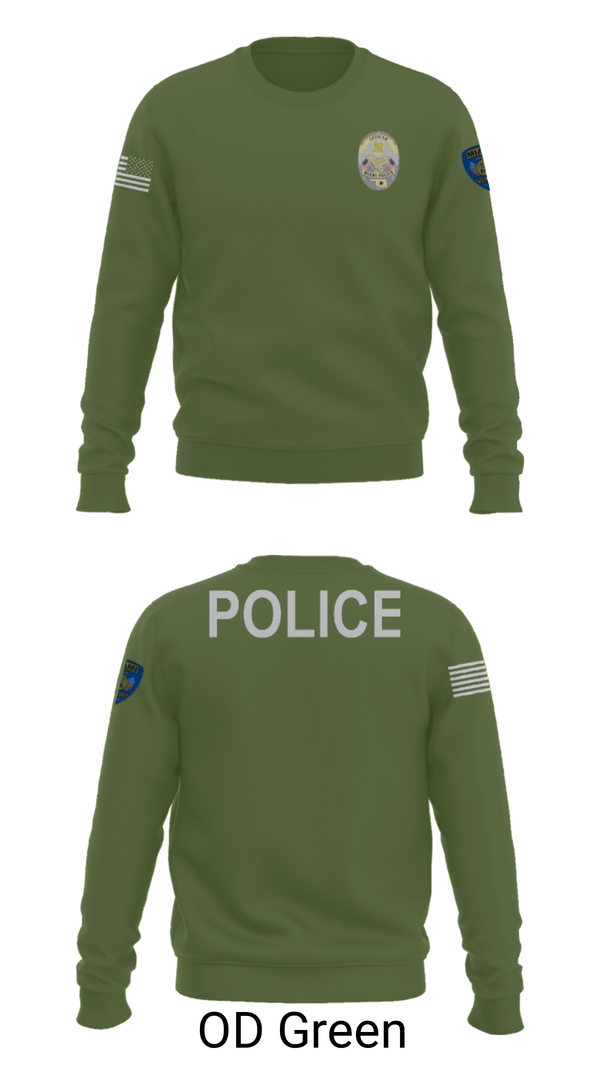 Crew Neck Sweatshirt, Miami Police Department, Police, Teamtime, Team time, sublimation, custom sports apparel, team uniforms, spirit wear, spiritwear, sports uniforms, custom shirts, team store, custom team store, fundraiser sports, apparel fundraiser