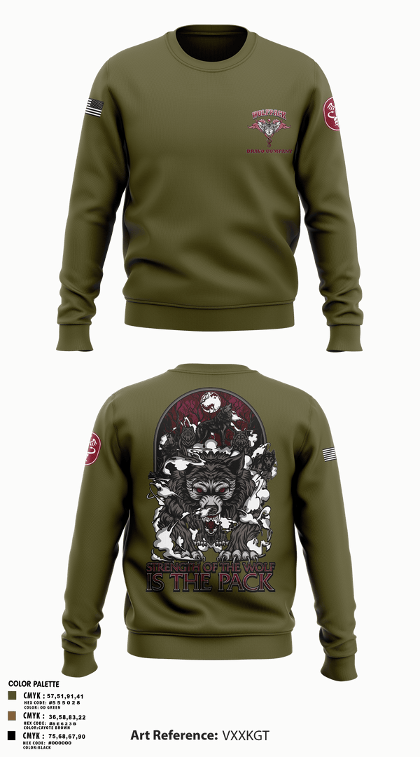 Crew Neck Sweatshirt, Bravo Company, MRBn, Fort Belvoir, Army, Teamtime, Team time, sublimation, custom sports apparel, team uniforms, spirit wear, spiritwear, sports uniforms, custom shirts, team store, custom team store, fundraiser sports, apparel fundraiser