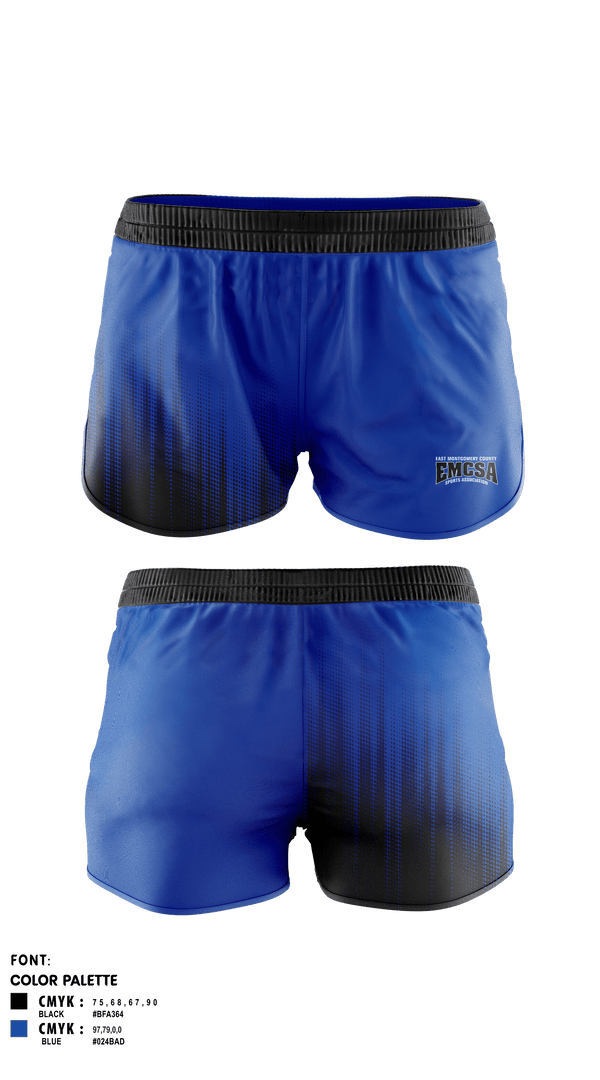 Women's Shorts, East Montgomery County Sports Association, Spirit Store, Teamtime, Team time, sublimation, custom sports apparel, team uniforms, spirit wear, spiritwear, sports uniforms, custom shirts, team store, custom team store, fundraiser sports, apparel fundraiser