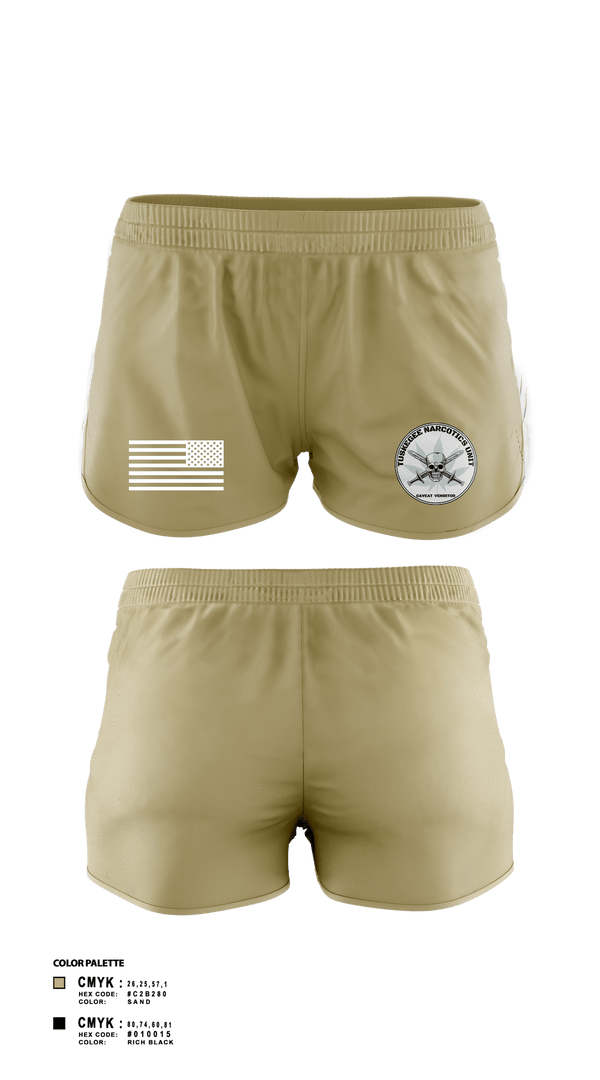 Women's Shorts, Tuskegee Narcotics Unit, Police, Teamtime, Team time, sublimation, custom sports apparel, team uniforms, spirit wear, spiritwear, sports uniforms, custom shirts, team store, custom team store, fundraiser sports, apparel fundraiser