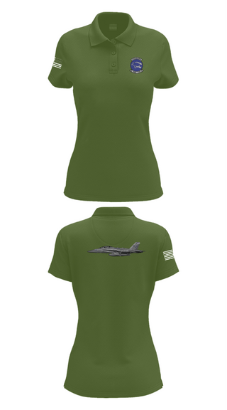 Women's Short Sleeve Performance Polo, VAQ-139 Cougars, Navy, Teamtime, Team time, sublimation, custom sports apparel, team uniforms, spirit wear, spiritwear, sports uniforms, custom shirts, team store, custom team store, fundraiser sports, apparel fundraiser