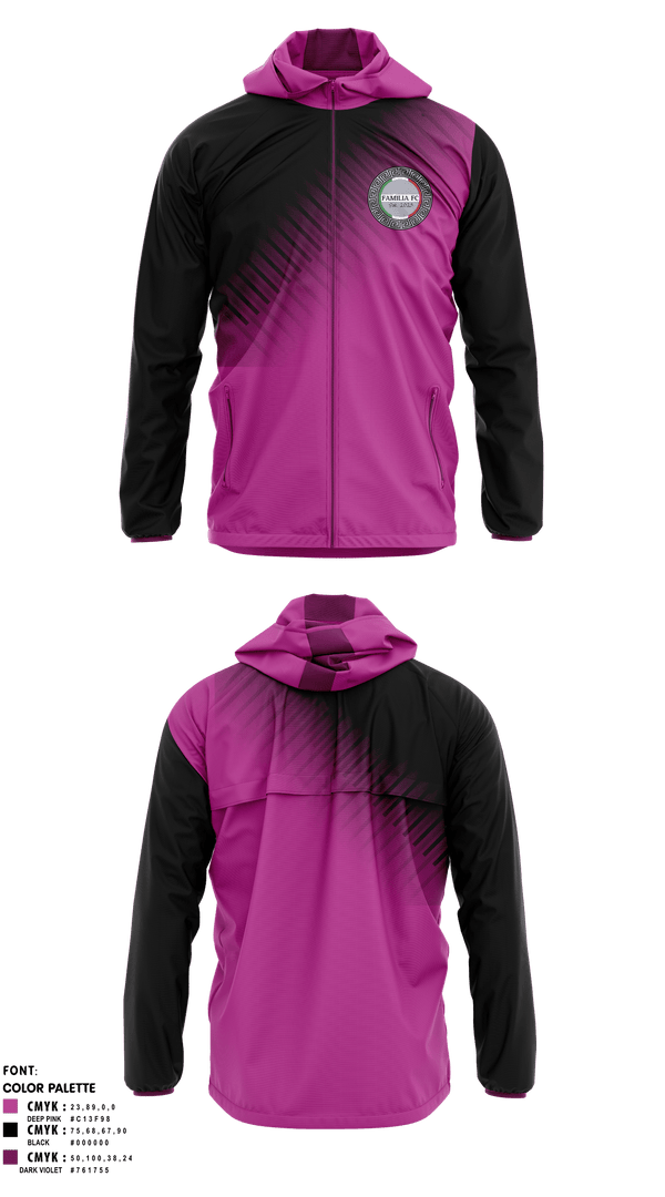 Windbreaker, Familia Fc, Men's Soccer, Teamtime, Team time, sublimation, custom sports apparel, team uniforms, spirit wear, spiritwear, sports uniforms, custom shirts, team store, custom team store, fundraiser sports, apparel fundraiser