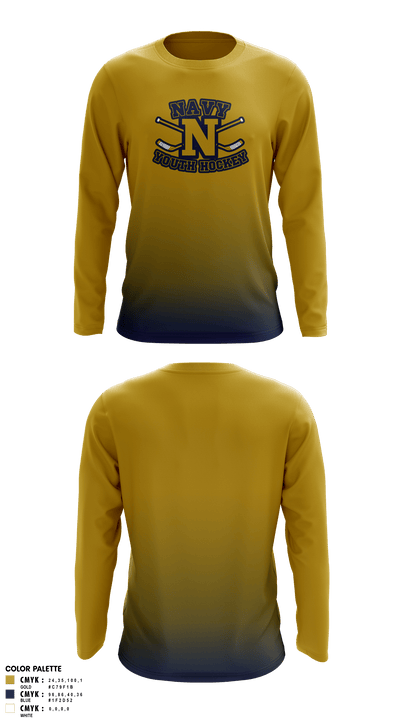 Navy Youth Hockey 69647370 Long Sleeve Performance Shirt - 4