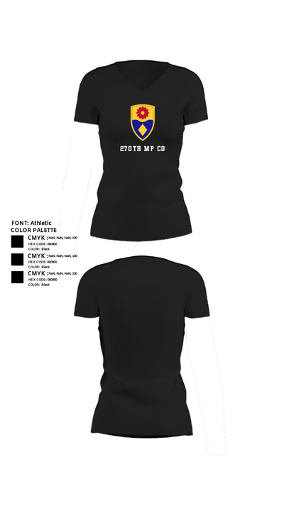 270th MP CO 56608510 Women's Short Sleeve V-neck Shirt - 23