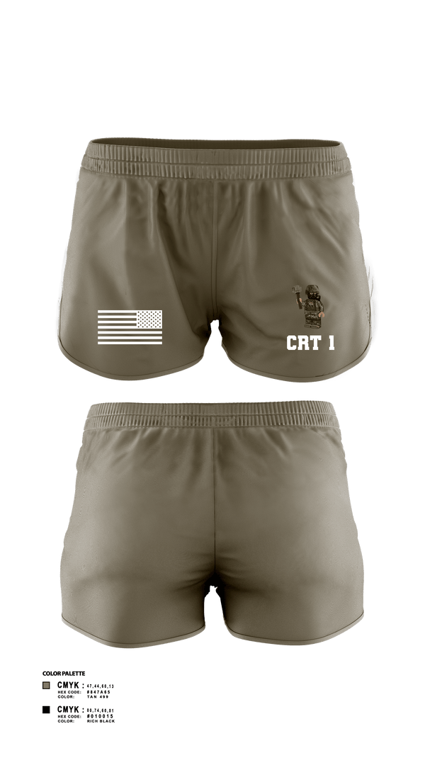 Women's Shorts, CRT 1, Army, Teamtime, Team time, sublimation, custom sports apparel, team uniforms, spirit wear, spiritwear, sports uniforms, custom shirts, team store, custom team store, fundraiser sports, apparel fundraiser
