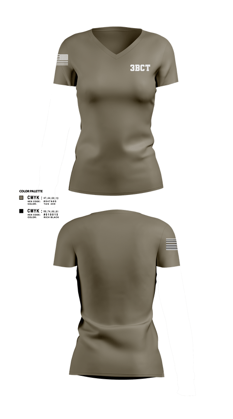 Women's Short Sleeve Vneck Shirt, S2 HHC 3BCT, Army, Teamtime, Team time, sublimation, custom sports apparel, team uniforms, spirit wear, spiritwear, sports uniforms, custom shirts, team store, custom team store, fundraiser sports, apparel fundraiser