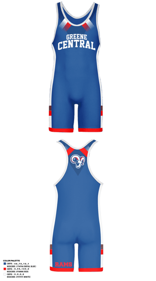 Wrestling Singlet, Greene Central Rams, Wrestling, Teamtime, Team time, sublimation, custom sports apparel, team uniforms, spirit wear, spiritwear, sports uniforms, custom shirts, team store, custom team store, fundraiser sports, apparel fundraiser