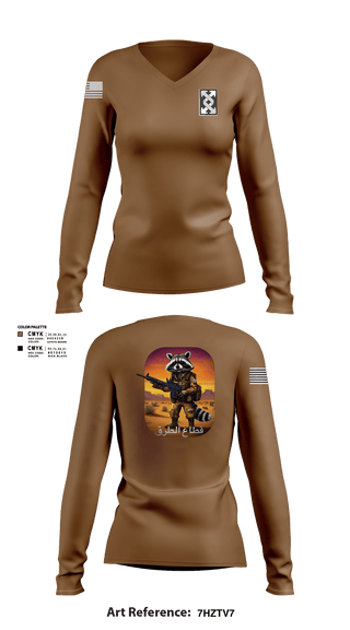 Women's Long Sleeve Vneck Shirt, 623rd ICTC, Army, Teamtime, Team time, sublimation, custom sports apparel, team uniforms, spirit wear, spiritwear, sports uniforms, custom shirts, team store, custom team store, fundraiser sports, apparel fundraiser