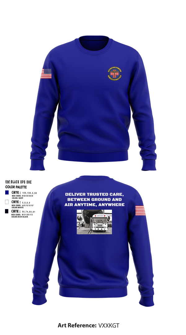 Crew Neck Sweatshirt, 452d Aeromedical Staging Squadron, Air Force, Teamtime, Team time, sublimation, custom sports apparel, team uniforms, spirit wear, spiritwear, sports uniforms, custom shirts, team store, custom team store, fundraiser sports, apparel fundraiser