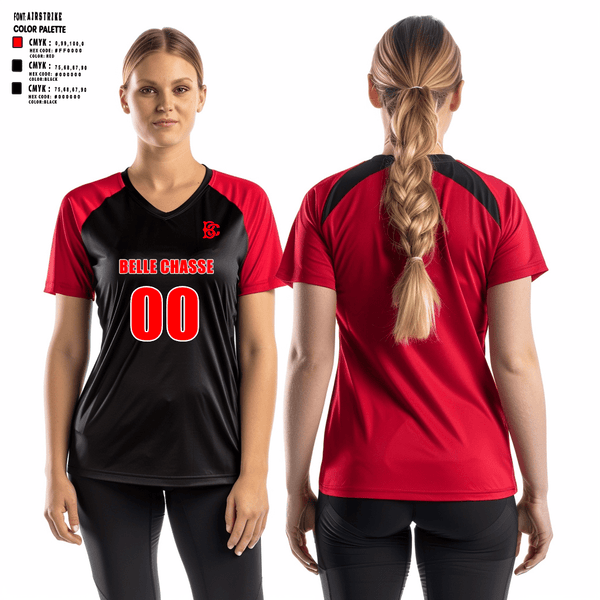Women's Short Sleeve Vneck Shirt, Belle Chasse High School Volleyball, Women's Volleyball, Teamtime, Team time, sublimation, custom sports apparel, team uniforms, spirit wear, spiritwear, sports uniforms, custom shirts, team store, custom team store, fundraiser sports, apparel fundraiser