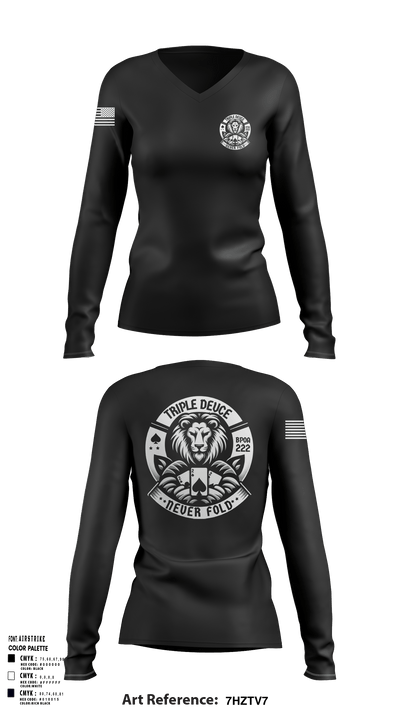 BPOA 222 62021148 Women's Long Sleeve V-neck Shirt - 1