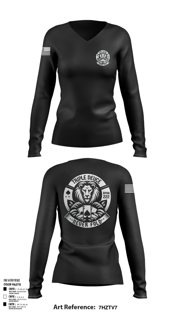 Women's Long Sleeve Vneck Shirt, BPOA 222, Police, Teamtime, Team time, sublimation, custom sports apparel, team uniforms, spirit wear, spiritwear, sports uniforms, custom shirts, team store, custom team store, fundraiser sports, apparel fundraiser