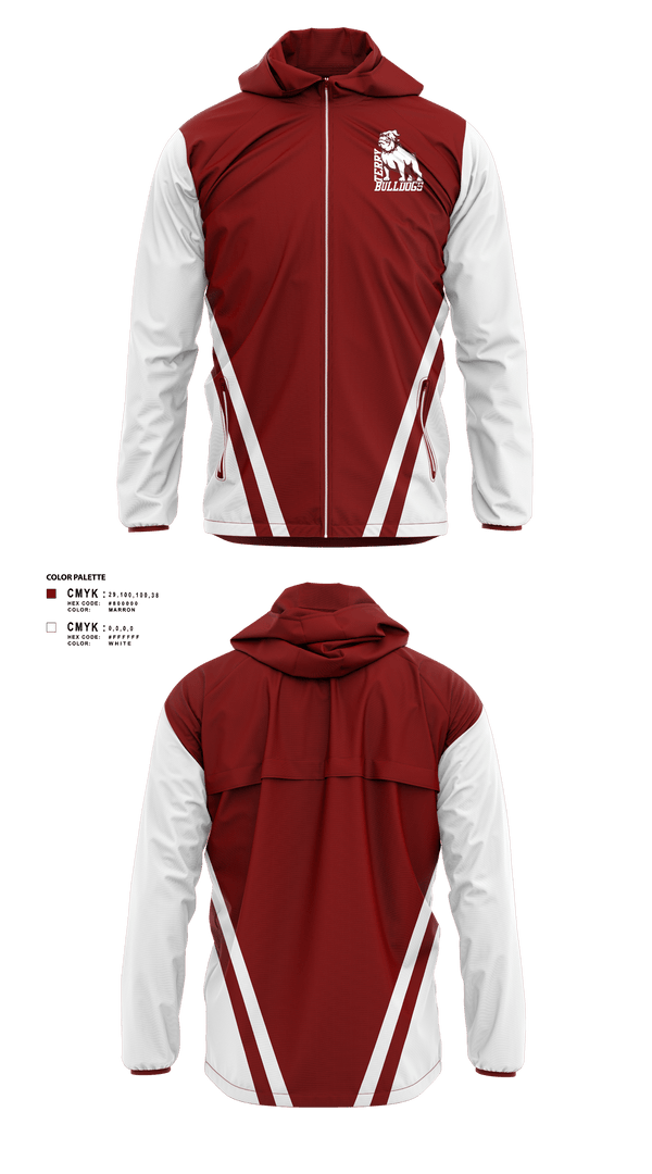 Windbreaker, Bulldogs, Football, Teamtime, Team time, sublimation, custom sports apparel, team uniforms, spirit wear, spiritwear, sports uniforms, custom shirts, team store, custom team store, fundraiser sports, apparel fundraiser