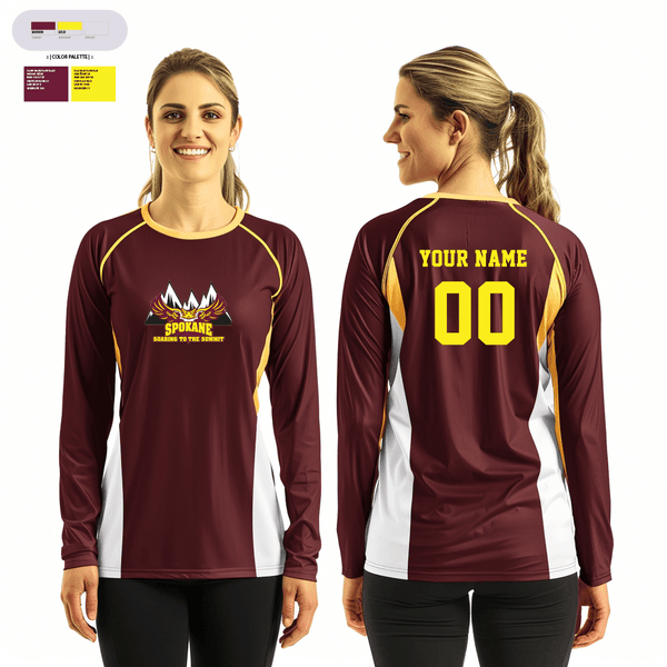 Long Sleeve Performance Shirt, Spokane R-7 High School Volleyball, Women's Volleyball, Teamtime, Team time, sublimation, custom sports apparel, team uniforms, spirit wear, spiritwear, sports uniforms, custom shirts, team store, custom team store, fundraiser sports, apparel fundraiser