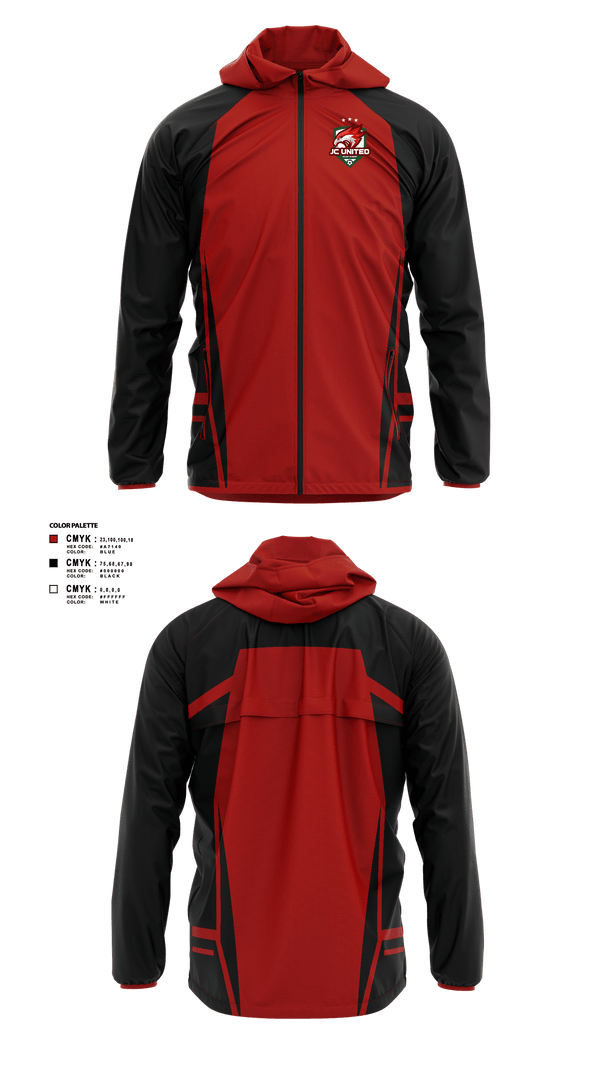 Windbreaker, JC United, Men's Soccer, Teamtime, Team time, sublimation, custom sports apparel, team uniforms, spirit wear, spiritwear, sports uniforms, custom shirts, team store, custom team store, fundraiser sports, apparel fundraiser