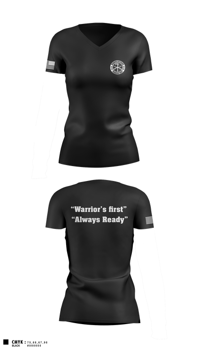 Warrior battalion 86966643 Women's Short Sleeve V-neck Shirt - 1