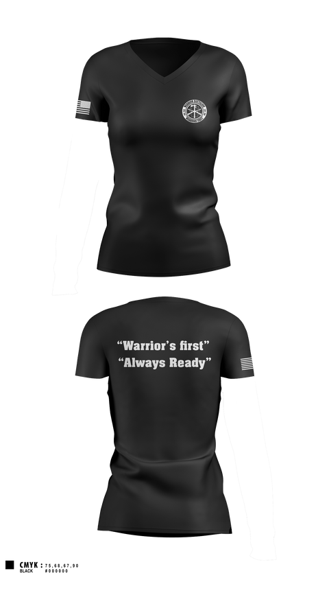 Women's Short Sleeve Vneck Shirt, Warrior battalion, Army, Teamtime, Team time, sublimation, custom sports apparel, team uniforms, spirit wear, spiritwear, sports uniforms, custom shirts, team store, custom team store, fundraiser sports, apparel fundraiser