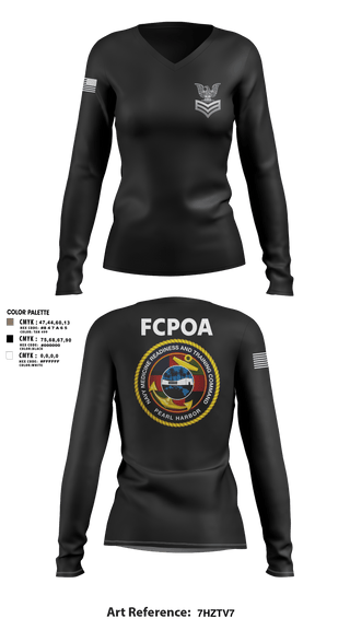 Women's Long Sleeve Vneck Shirt, NMRTC-PH FCPOA, Navy, Teamtime, Team time, sublimation, custom sports apparel, team uniforms, spirit wear, spiritwear, sports uniforms, custom shirts, team store, custom team store, fundraiser sports, apparel fundraiser