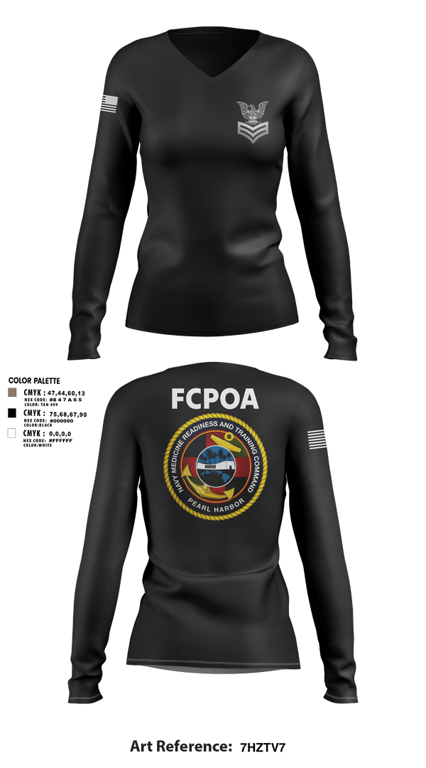 Women's Long Sleeve Vneck Shirt, NMRTC-PH FCPOA, Navy, Teamtime, Team time, sublimation, custom sports apparel, team uniforms, spirit wear, spiritwear, sports uniforms, custom shirts, team store, custom team store, fundraiser sports, apparel fundraiser