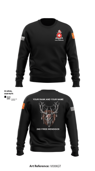 Crew Neck Sweatshirt, Bravo 1st BN 14th FAR, Army, Teamtime, Team time, sublimation, custom sports apparel, team uniforms, spirit wear, spiritwear, sports uniforms, custom shirts, team store, custom team store, fundraiser sports, apparel fundraiser