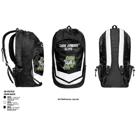 Gear Bag, Cash Junkies Elite, Men's Basketball, Teamtime, Team time, sublimation, custom sports apparel, team uniforms, spirit wear, spiritwear, sports uniforms, custom shirts, team store, custom team store, fundraiser sports, apparel fundraiser