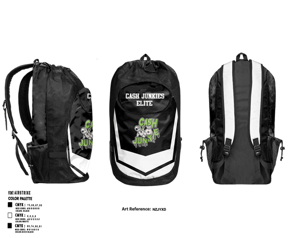 Gear Bag, Cash Junkies Elite, Men's Basketball, Teamtime, Team time, sublimation, custom sports apparel, team uniforms, spirit wear, spiritwear, sports uniforms, custom shirts, team store, custom team store, fundraiser sports, apparel fundraiser