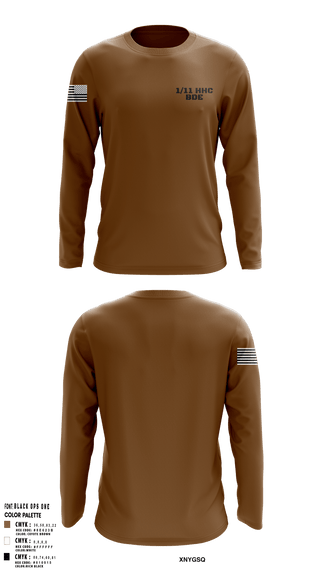 Long Sleeve Performance Shirt, 1/11 HHC BDE, Army, Teamtime, Team time, sublimation, custom sports apparel, team uniforms, spirit wear, spiritwear, sports uniforms, custom shirts, team store, custom team store, fundraiser sports, apparel fundraiser
